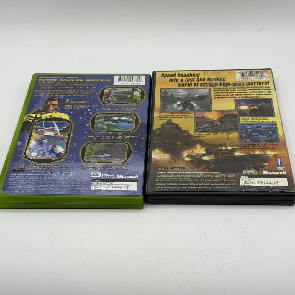 Original Xbox Games Quantum Redshift & Blood Wake - Lot of 2‎